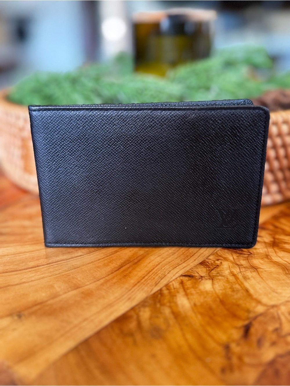 Authentic Louis Vuitton blk ID Cardholder Wallet insert like new vintage - Picture 3 of 13